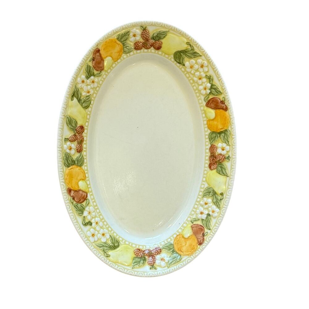 Della Robbia Vernon Ware by Metlox Oval Serving Relish Dish Tray
